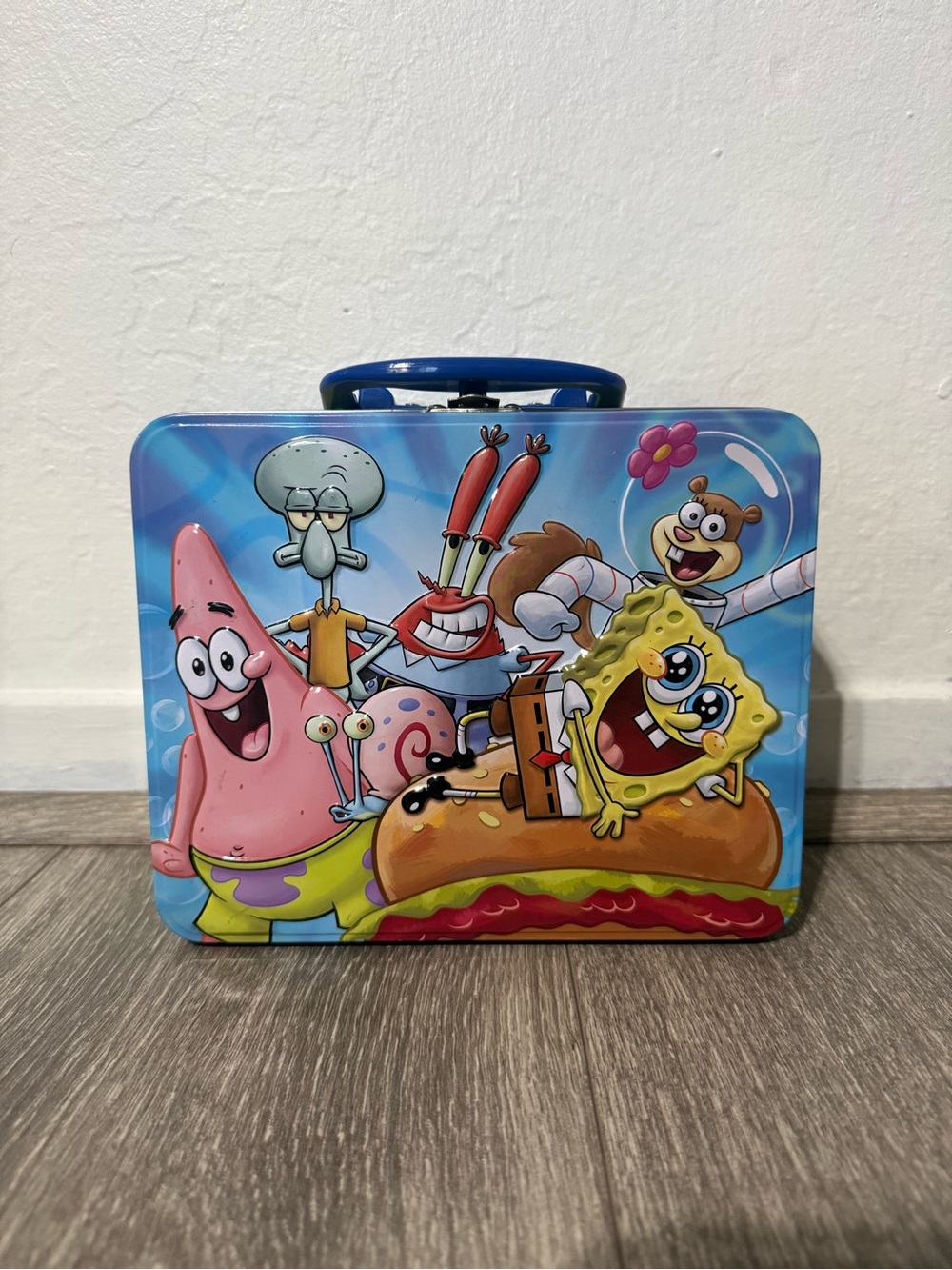 SpongeBob Squarepants Blue Character Metal Lunchbox with SpongeBob & Friends